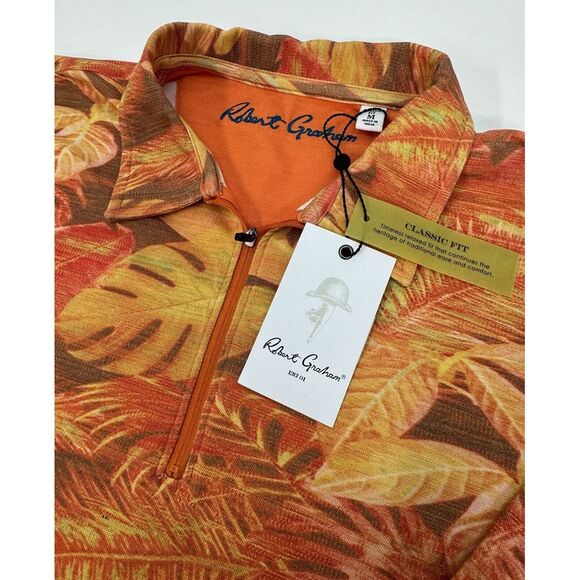 Robert Graham Other - NWT Robert Graham PARADISE GARAGE S/S Zip Polo Shirt‎ Orange Medium  $138